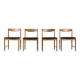 Set Of 4 Midcentury McIntosh Teak And Leatherette Chairs. Vintage Modern