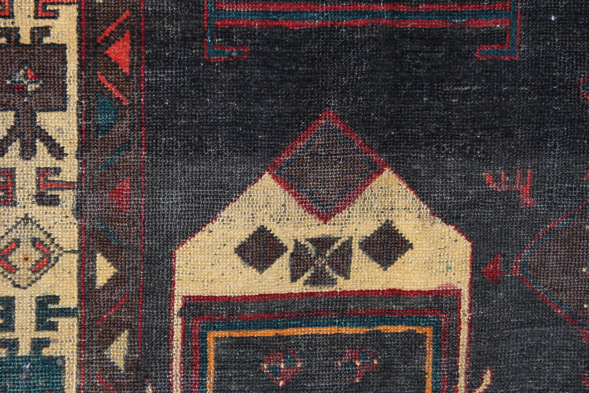 Traditional tribal wool runner rug long handwoven oriental carpet 155x320cm