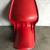 Set of 2 Panton chairs by Verner Panton for Vitra in purple and plum plastic, matte finish.