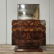 1940s Art Decò sideboard in walnut burl with mirror