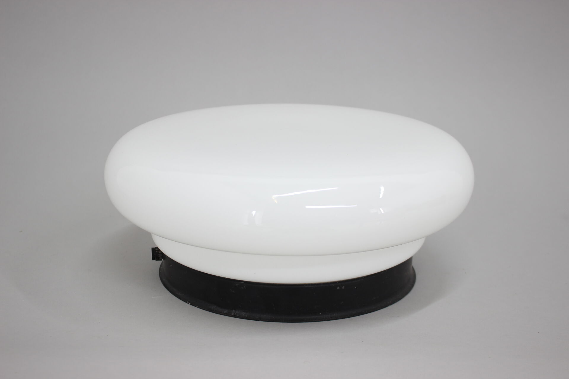 Glass flush mount light czechoslovakia, 1970