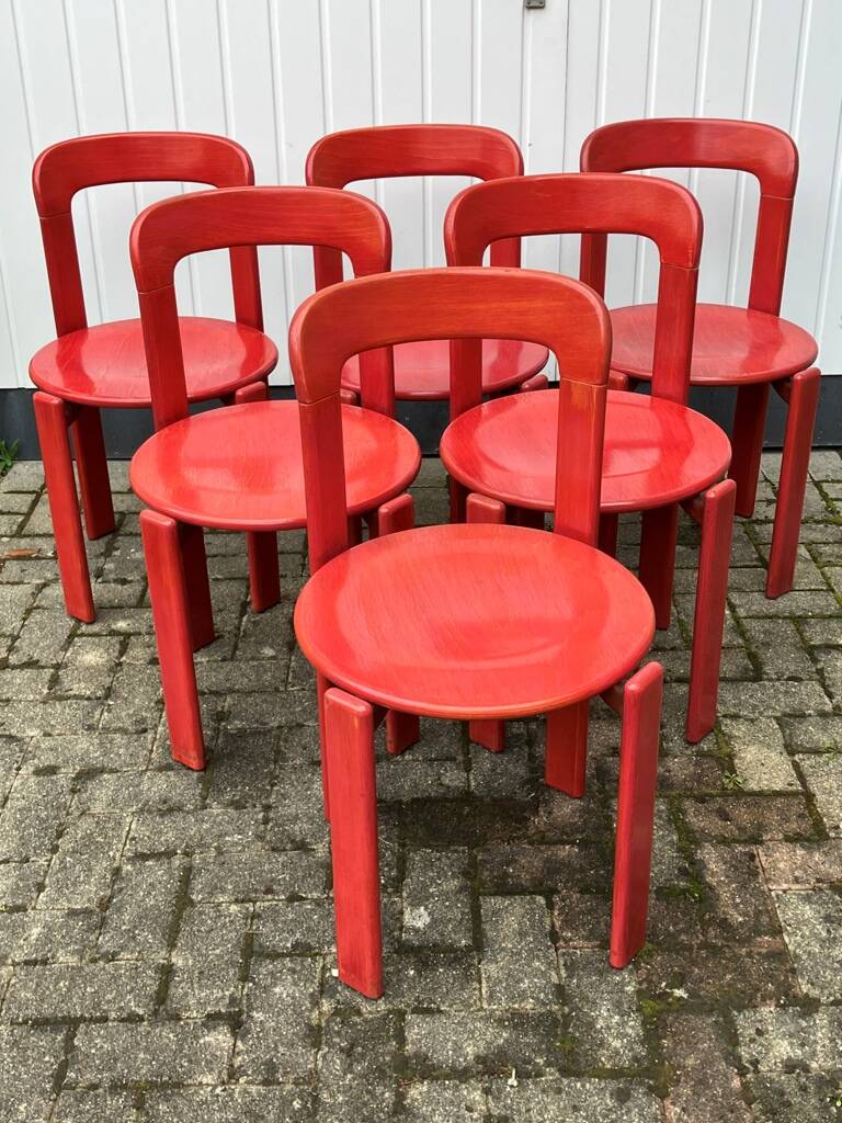 6 bruno rey chairs for ditiker stein am rhein 1970