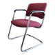 Strafor Steelcase 421 vintage armchair in plum fabric, 1989