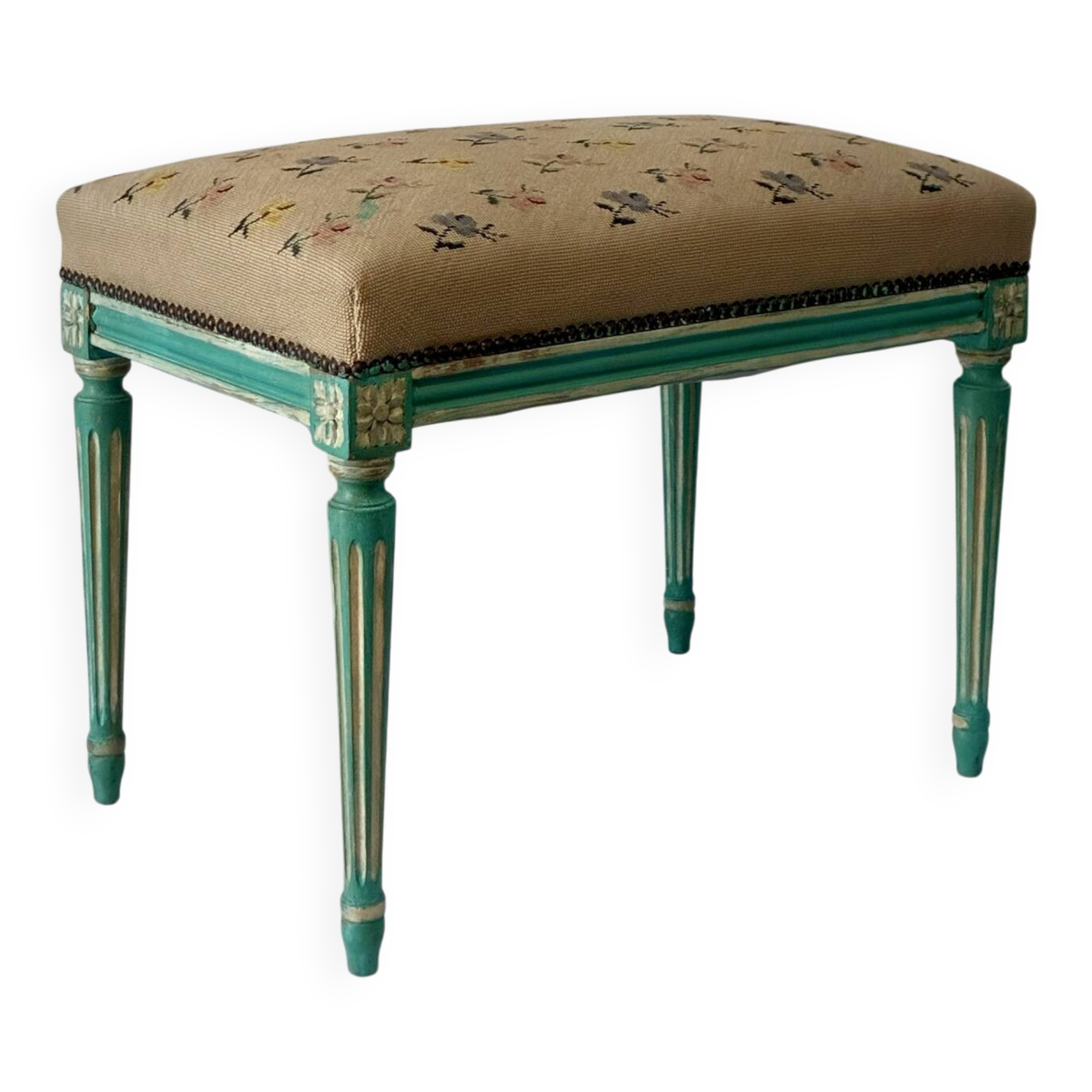 Elegant Louis XVI style bench or piano stool.