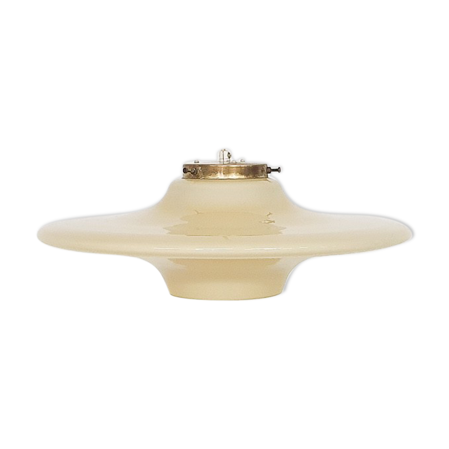 Mid-century modern yellow glass pendant light 1960's