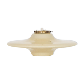 Mid-century modern yellow glass pendant light 1960's