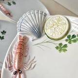 Vintage Italian majolica plates, seafood plates.