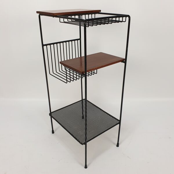 Rack De Stockage Italien Du milieu Du Siècle Avec teck Et Métal, Années 1950