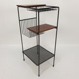 Mid Century Italian Storage Rack with teak and metal, 1950s