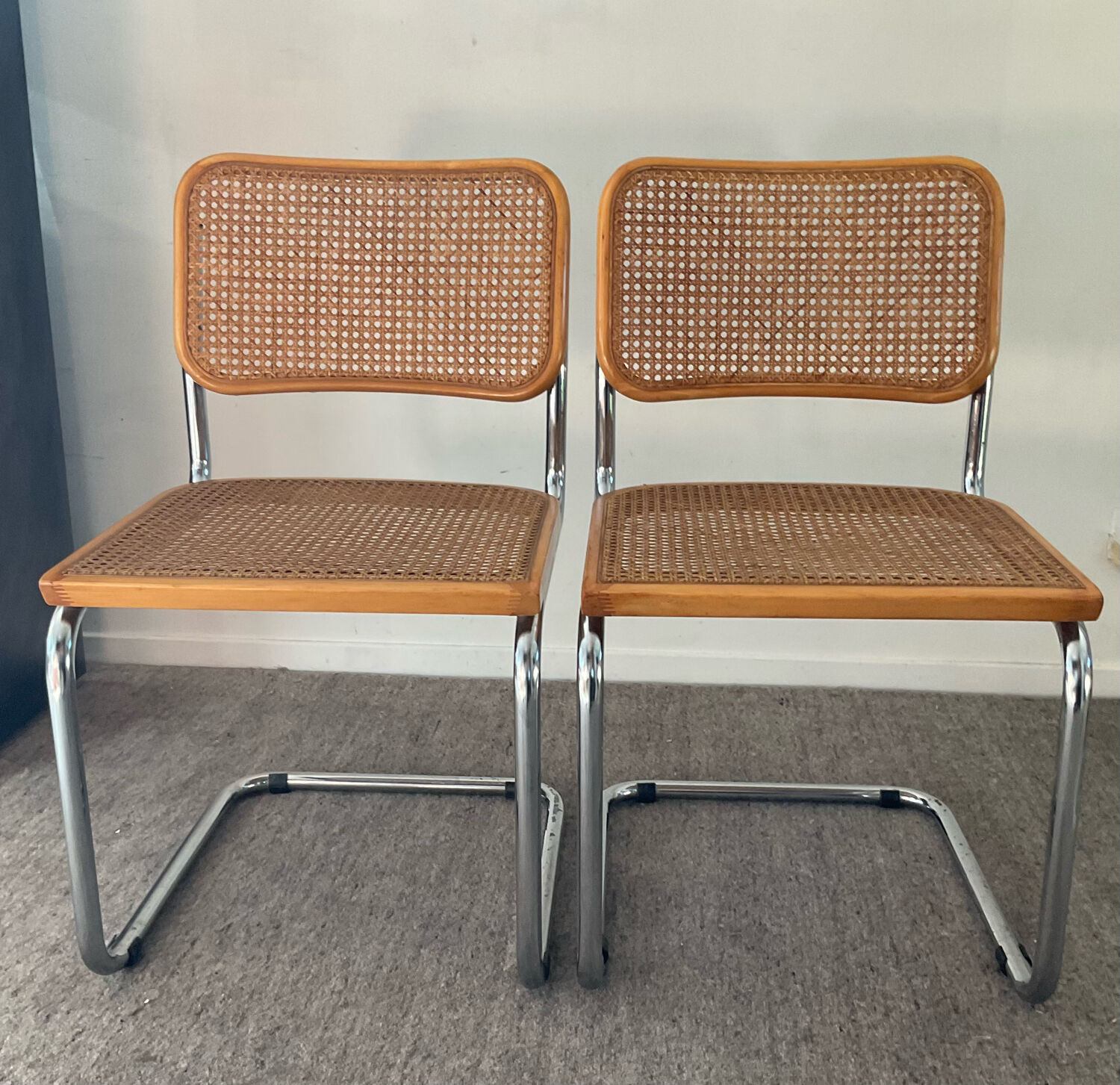 Pair of chairs Marcel Breuer Cesca B32