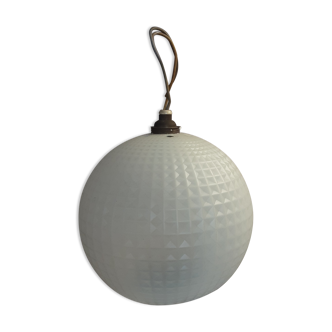 Suspension années 70 plastique blanc