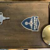 Antique art deco original f.m.s. Mauthe oak wall clock, Germany 1930s