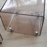 Rolling plexiglass coffee tables