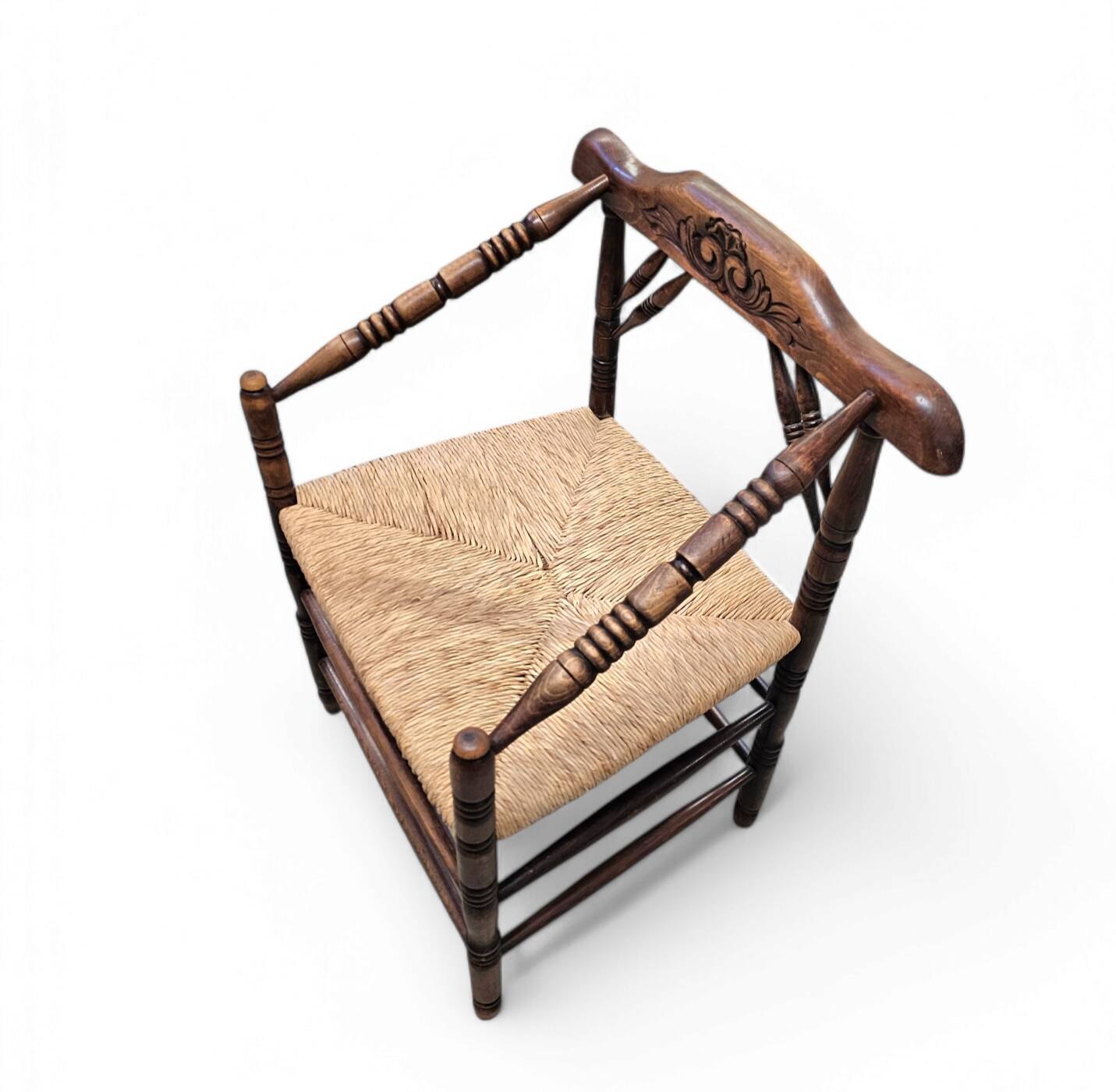 A pair of Dutch oak / matching Rush Chairs 1930s