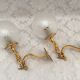 Pair wall lamps gilded bronze atlas globe style louis xv/xvi