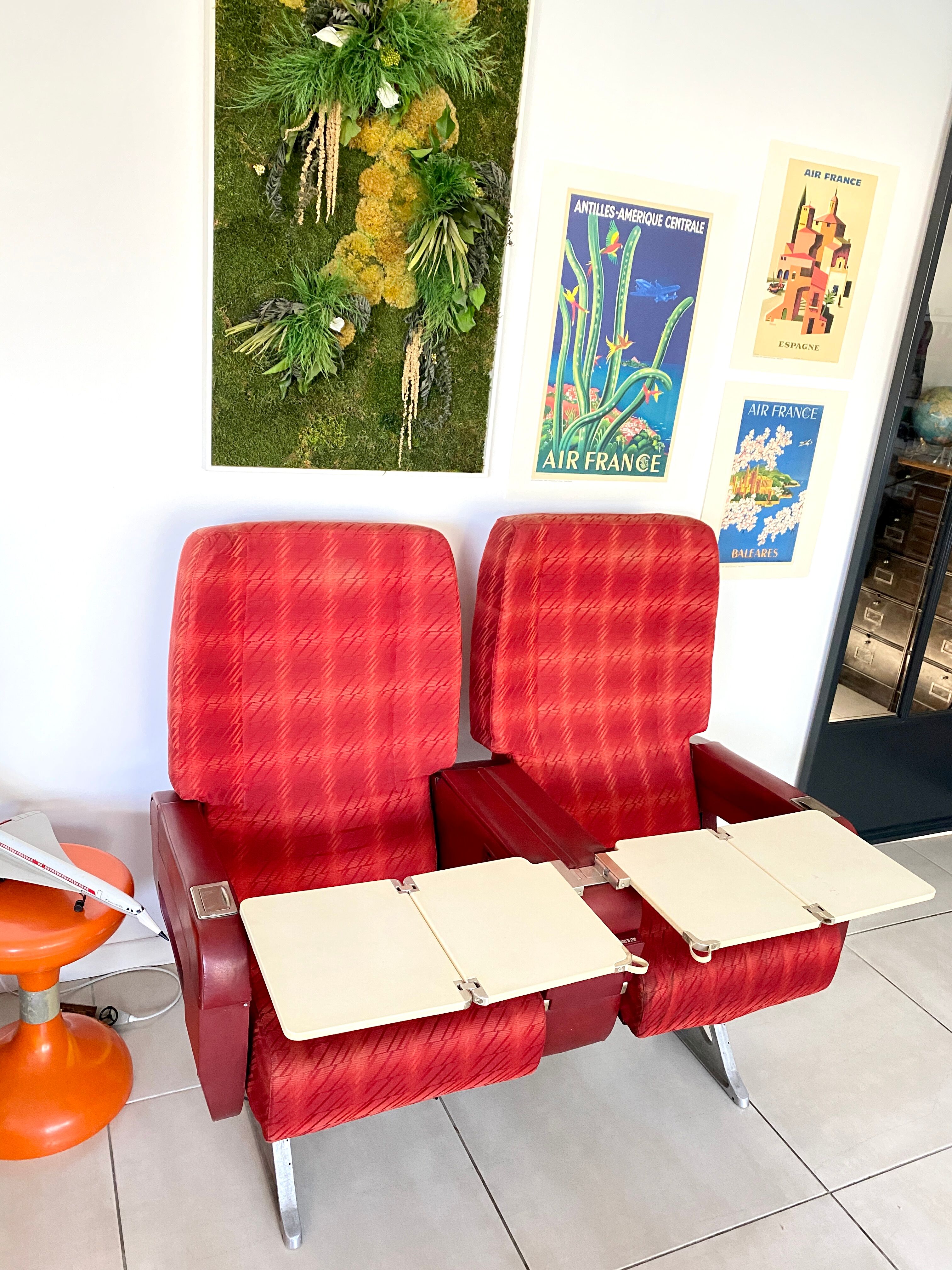 Vintage Air France aircraft chairs