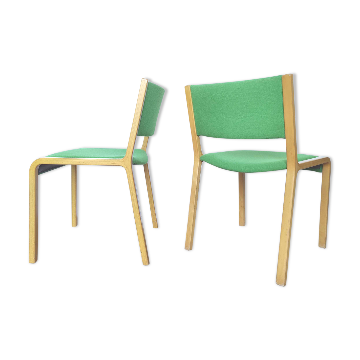Curved wooden chairs design Wilhelm Ritz pou Wilkhahn 60s