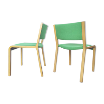 Curved wooden chairs design Wilhelm Ritz pou Wilkhahn 60s