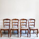 Chaise en bois et velour style Louis xv