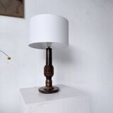 1940s Art Deco oak desk lamp