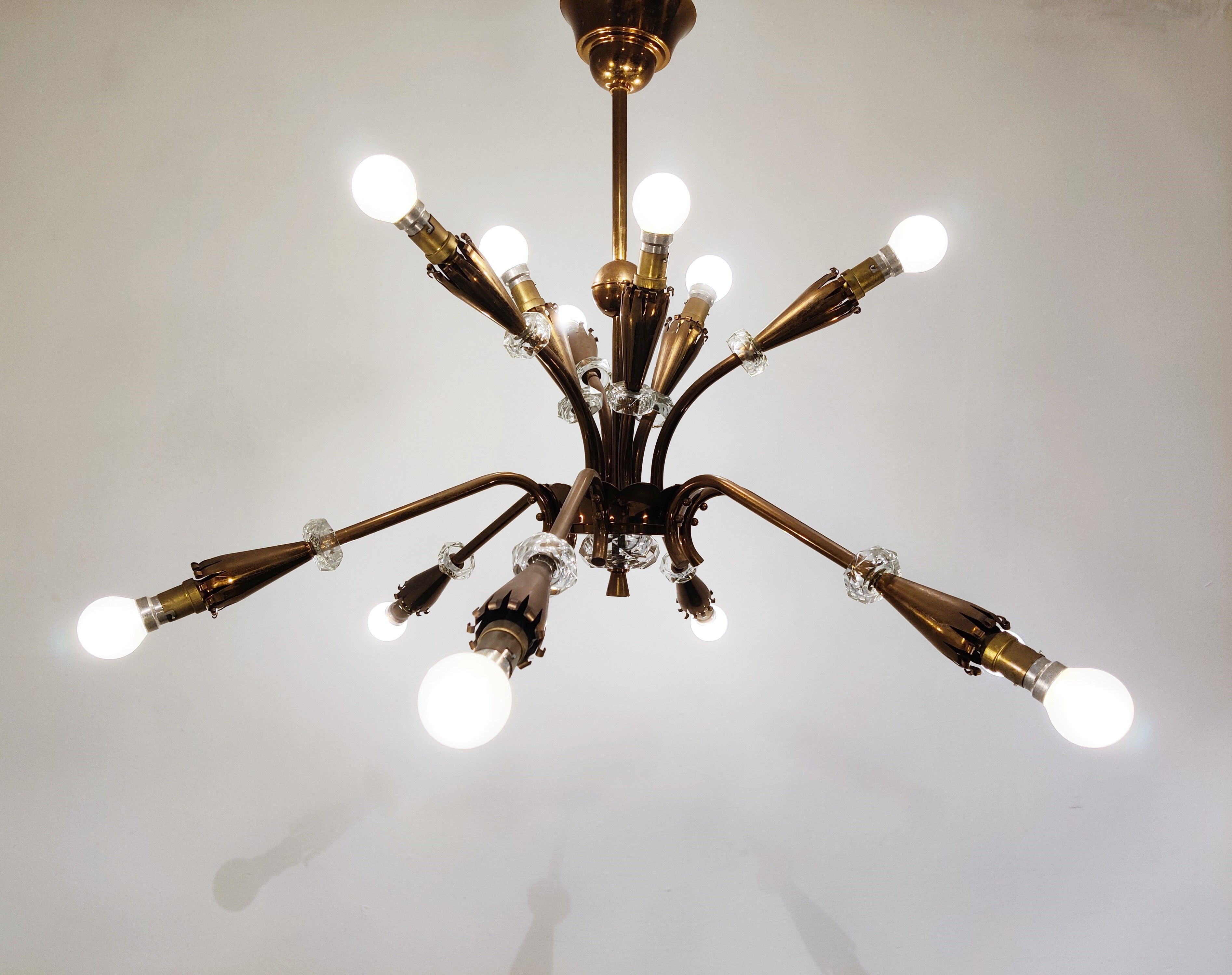 Mid century copper chandelier, 1950s