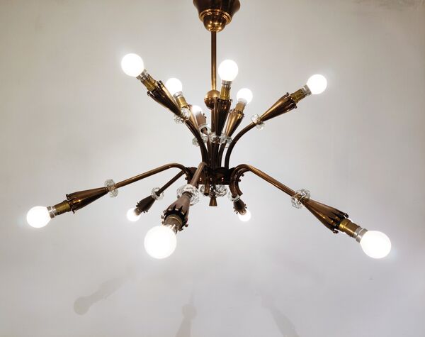 lustre En Cuivre Du milieu Du Siècle, Années 1950