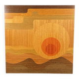 Mid-century wood veneer intarsia wall panel, 1960s