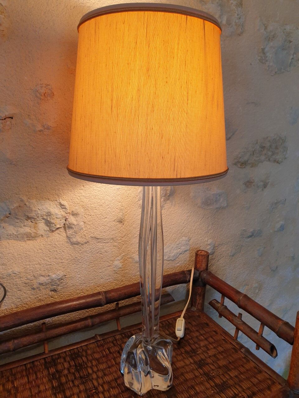 Crystal lamp signed Daum