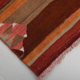 3x10 Red Brown Kilim Runner Rug 80x303Cm