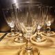 5 antique wine glasses with cut sides
