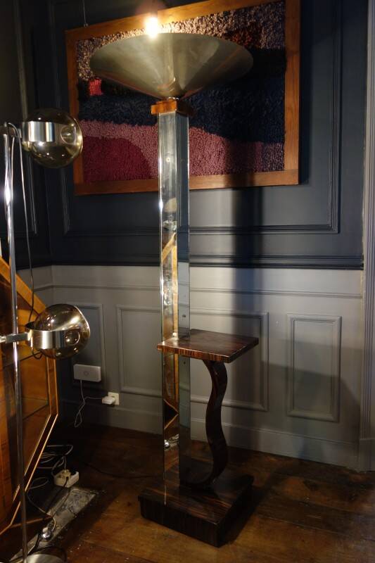 Large Art Deco Macassar Ebony Floor Lamp / Stand, circa 1930