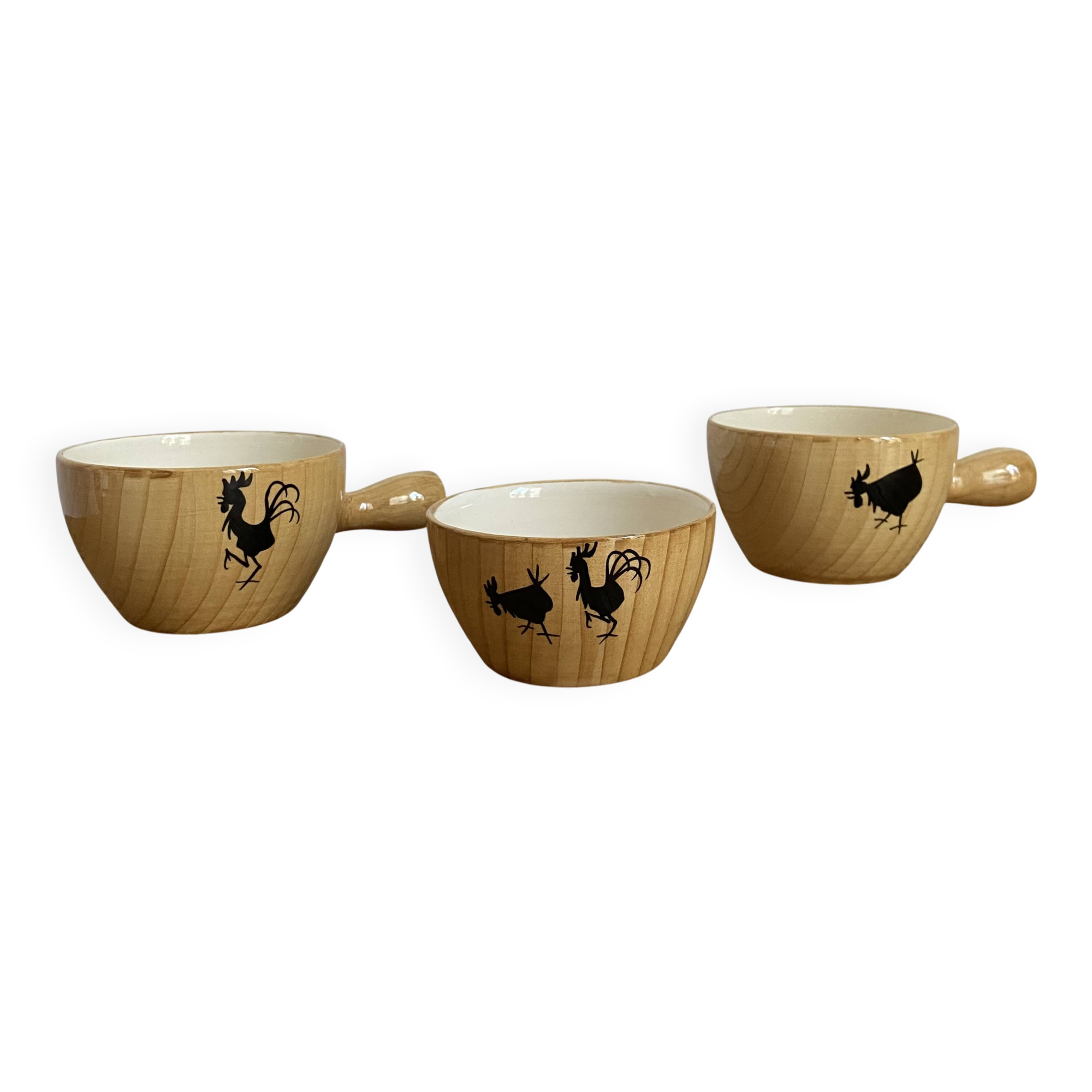 Three ceramic bowls by Grandjean Jourdan from the 1960s.