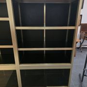 Bibliothèque design années 70 metal doré bois laqué