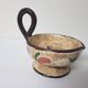 Floral motif ceramic candle holder signed J Massier Vallauris