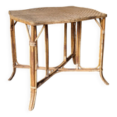 Table en rotin naturel, vers 1960-1970