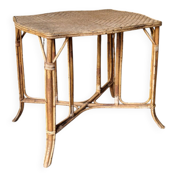 Natural rattan table, circa 1960-1970