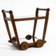 Beautiful, unique 1930s tea trolley bar cart made of solid oak wood