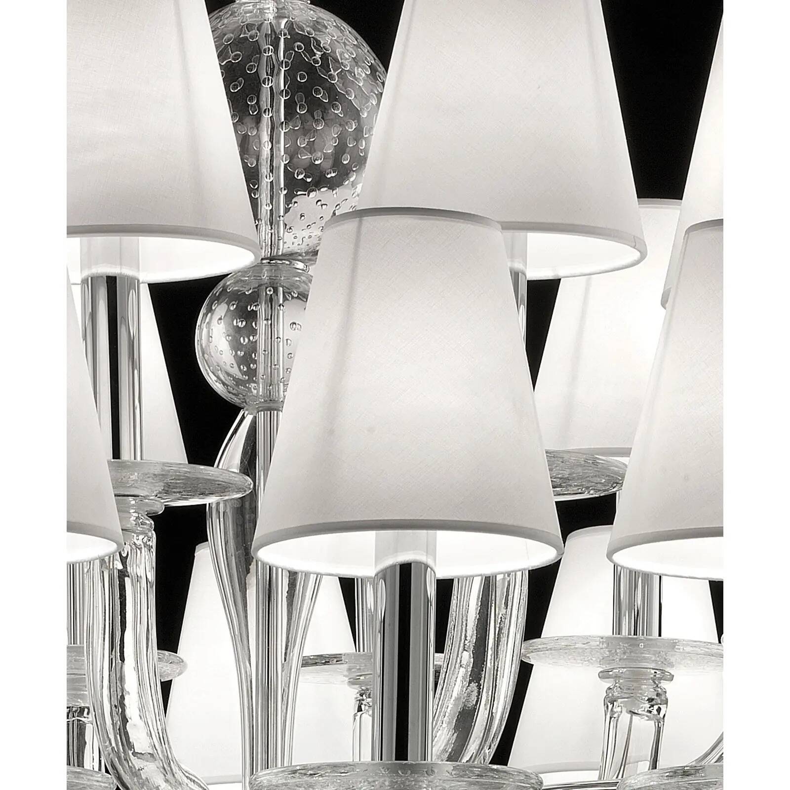 Monumental Modern Transparent Murano Glass Chandelier