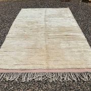 Tapis Mrirt marocain écru et beige 350x250 cm – design minimaliste texturé