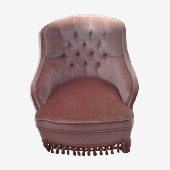 Fauteuil crapaud rose