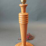 Pied de lampe en bois tourné Art Déco.