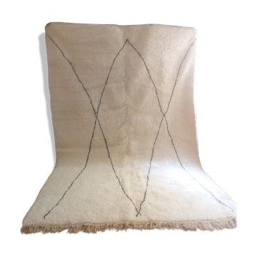 Tapis marocain Beni Ouarain tissé main - motif losanges - laine - 316 x 205 cm