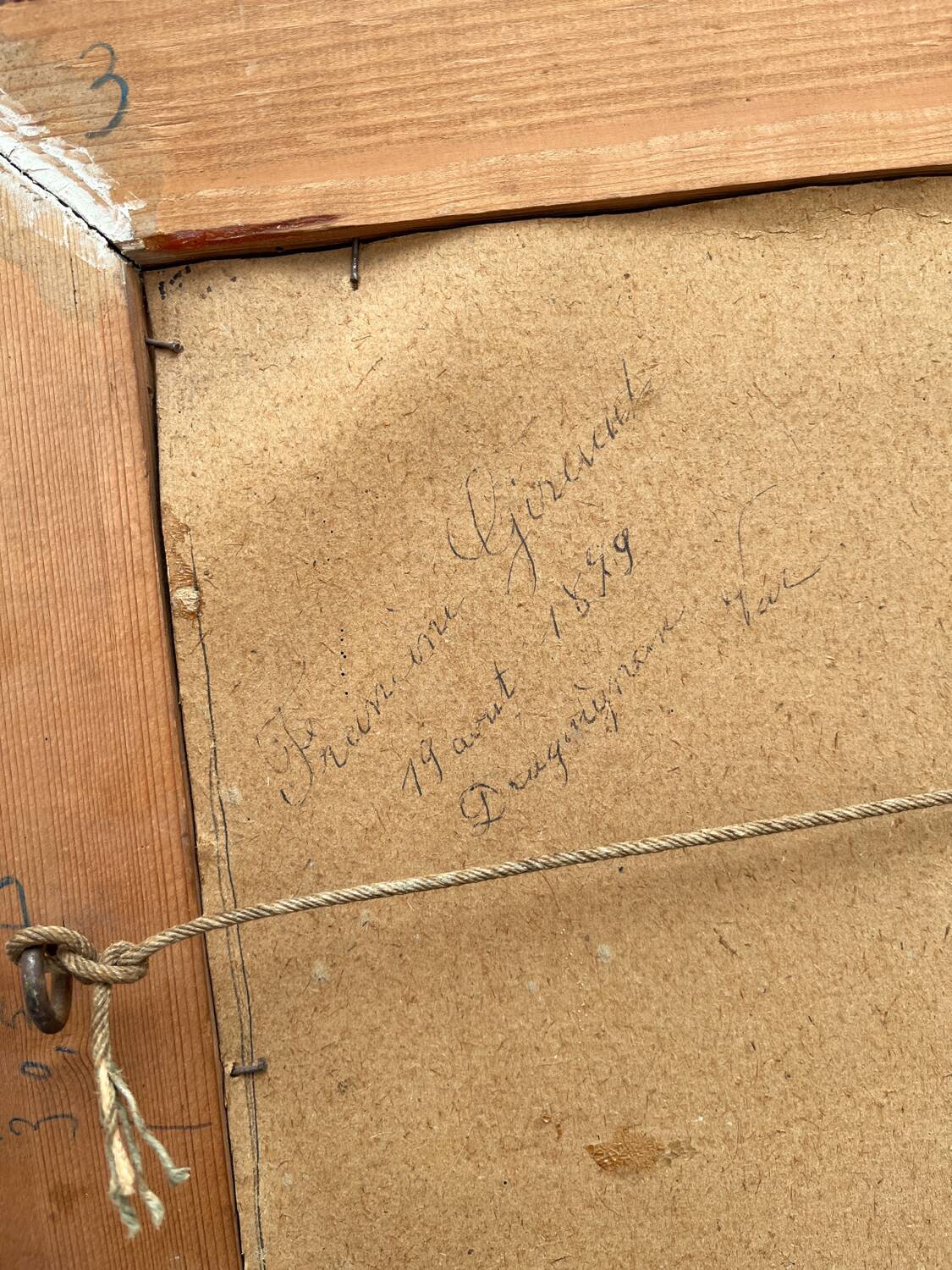 Antique oil painting on cardboard, bouquet of carnations, signed and dated 1899