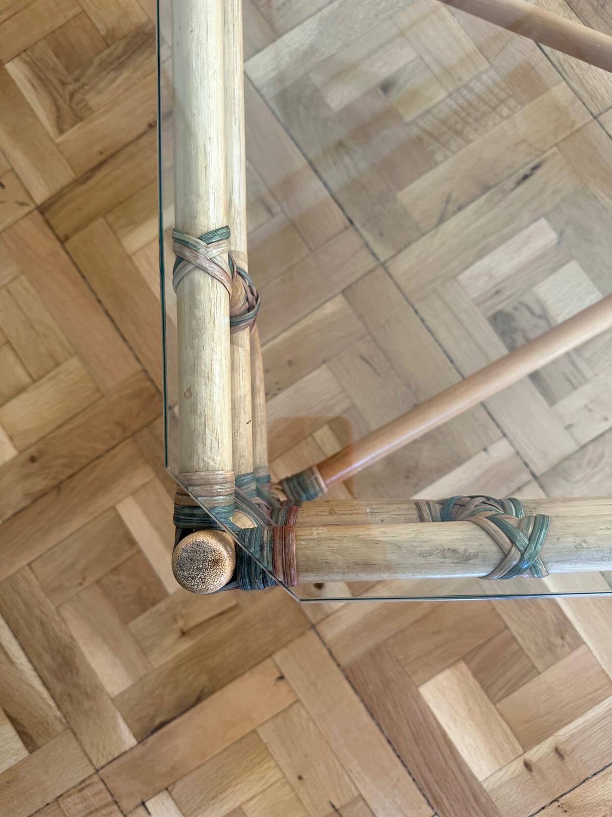 Bamboo and glass coffee table 1970