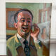 Oil portrait on cardboard
