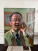 Oil portrait on cardboard