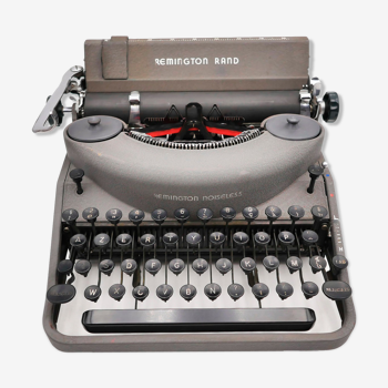 Machine à écrire Remington Noiseless grise révisée ruban neuf
