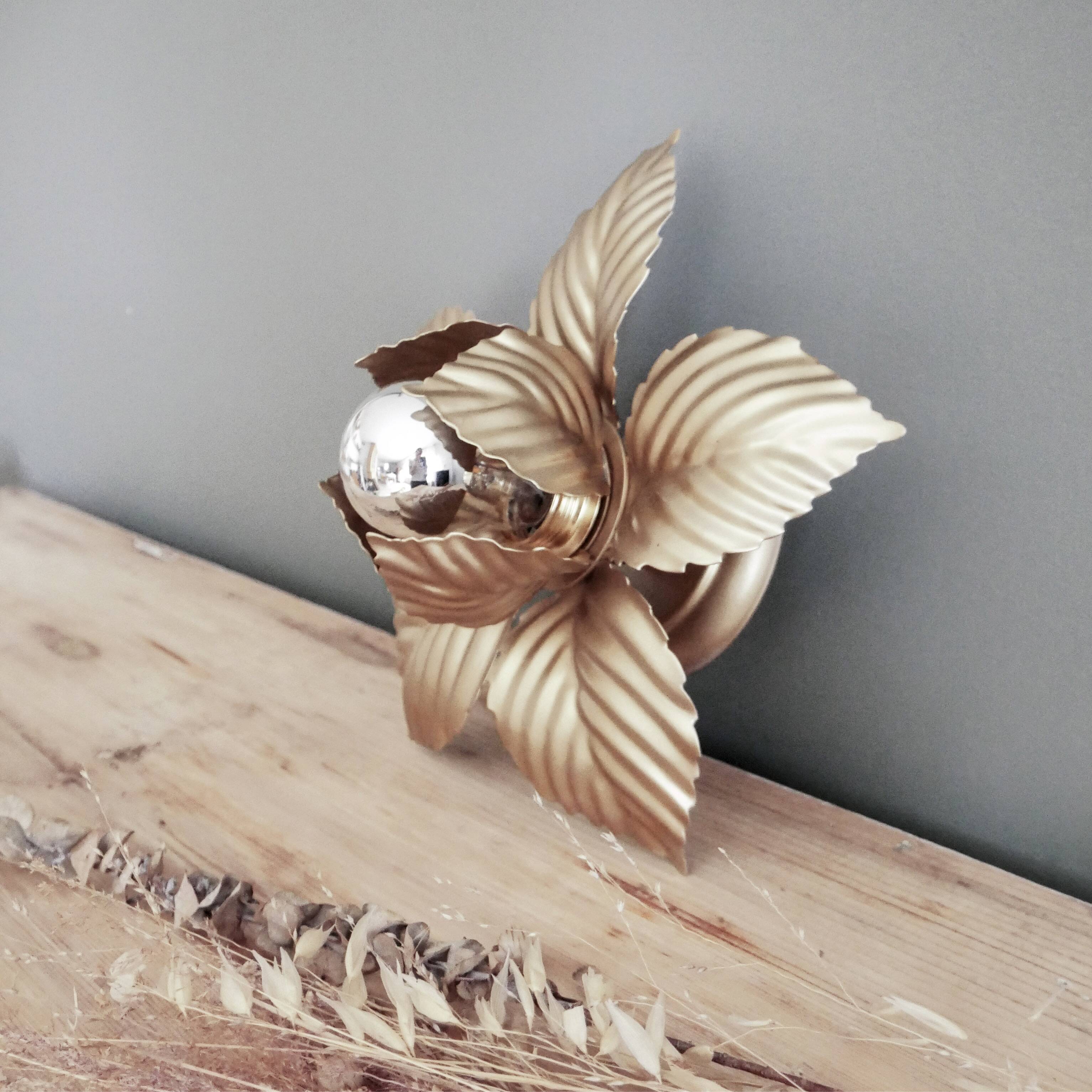 Vintage metal flower wall light