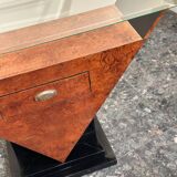 Art Deco burlwood console