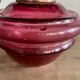 Glass lamp, wood, lampshade, fabric cable 2 m